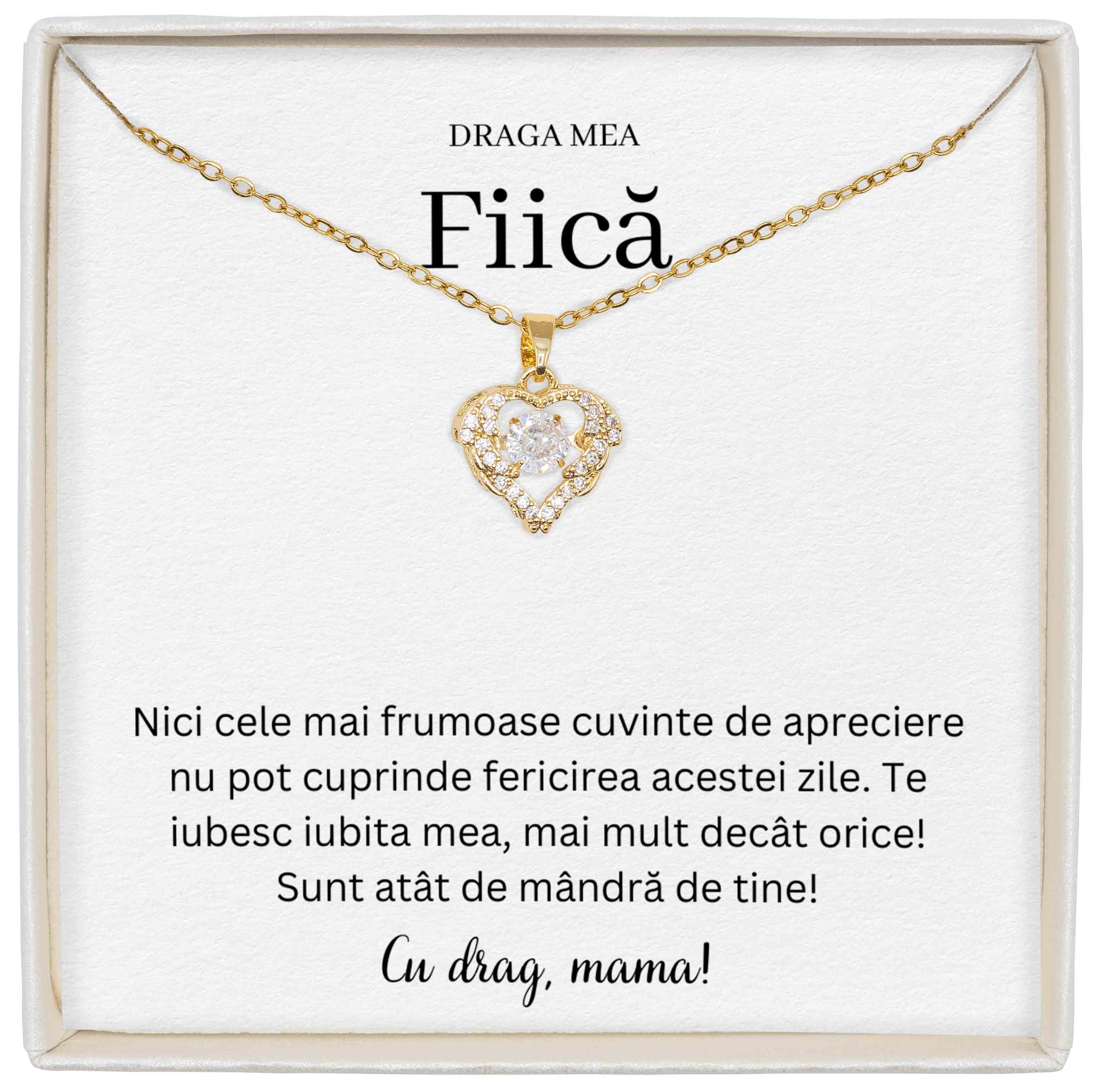 Colier True Love - Pentru Fiică - Cele Mai Frumoase Cuvinte